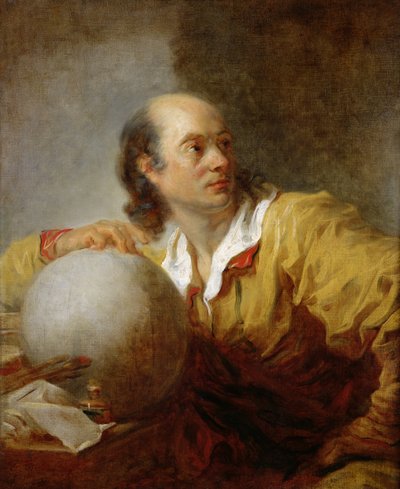Joseph-Jerome Lefrancois Lalande (1732-1807) (olja på duk) av Jean Honore Fragonard