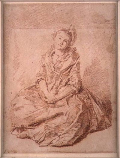 Sittande flicka av Jean Honore Fragonard