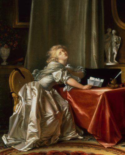 The Bad News (olja på duk) av Jean Honore Fragonard