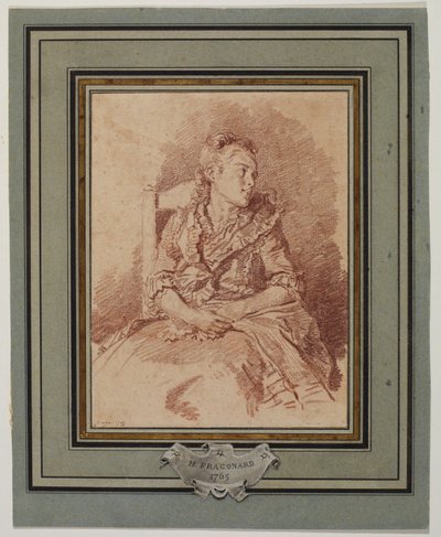 Ung flicka sittande, 1785 av Jean Honore Fragonard