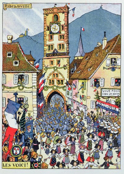 Franska truppers intåg i Ribeauville, Alsace av Jean Jacques Waltz