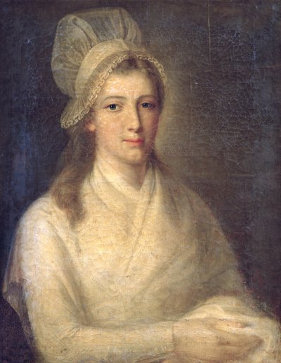 Charlotte Corday (1768-93) (olja på duk) av Jean-Jacques Hauer