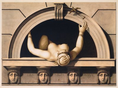 Han är fri (Il est Libre), ca. 1798 (akvarell på papper) av Jean Jacques Lequeu