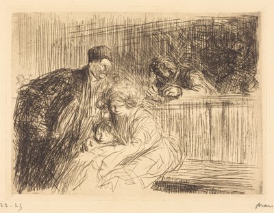 Advokaten talar med den åtalade (andra planschen) av Jean-Louis Forain