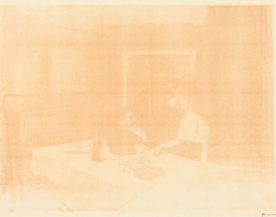 Scen i ett privat rum, horisontell lavyrplansch av Jean-Louis Forain