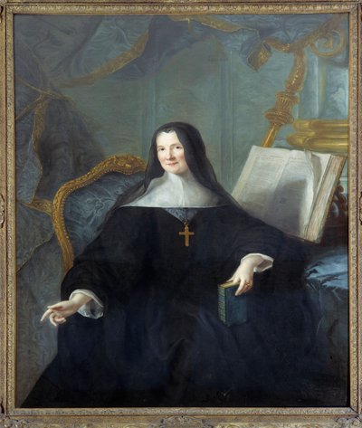 Porträtt av Anne Geyssans de Clermont-Chatte (Clermont Chatte), abbedissan av Chelles (d. 1789) Målning av Jean Marc (Jean-Marc) Nattier (1685-1766) Sön 1,46x1,14 m - Porträtt av Anne Geyssans de Clermont -Chatte (Clermont Chatte), abbedissa i Chelles (död av Jean Marc Nattier