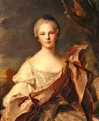 Porträtt av en dam (olja på duk) av Jean Marc Nattier