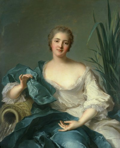 Porträtt av Madame Marie-Henriette Bertolo de Pleneuf. av Jean-Marc Nattier