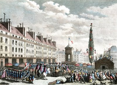 Die Verkündung der französischen Verfassung, 1791, Ende des 18. Jahrhunderts von Jean (after) Duplessis-Bertaux