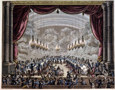Franska revolutionen: vakternas bankett i Paris, ca 1750-1800 (gravyr) av Jean (after) Duplessis Bertaux