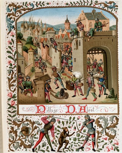 Plundring av Aalst (flamländska Belgien), medeltid av Jean (after) Froissart