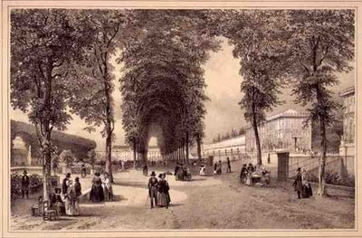 A View of the Jardins des Plantes, publicerad av Auguste Bry (litho) av Jean (after) Jacottet