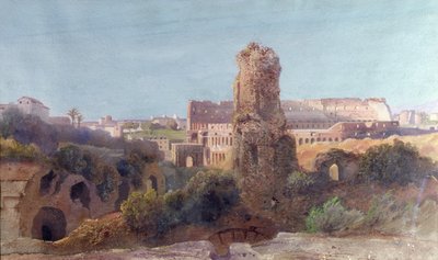 Utsikt över Rom och Colosseum av Jean Achille Benouville