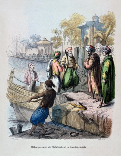 Mahomet Ali anländer till Konstantinopel, c1847. av Jean Adolphe Beauce