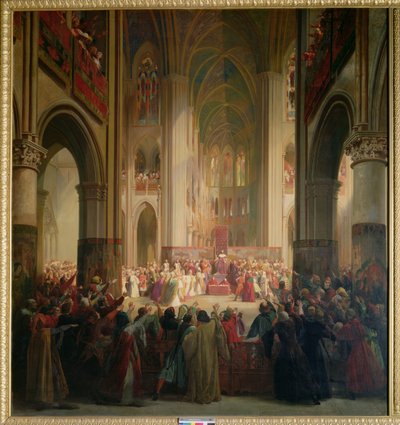 Generalständerna i Paris möte i Notre-Dame efter Karl IV:s död (1295-1328) av Jean Alaux