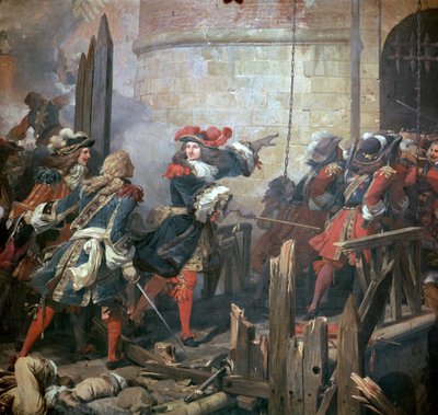 Ludvig XIV leder attacken av Valenciennes, 1600-talet. av Jean Alaux