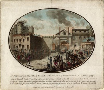 Stormningen av Bastiljen den 14 juli 1789, 1789 av Jean Alexis Cornu