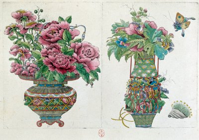 Ritning från en kinesisk vas: blomkruka. Målning av Jean Antoine Fraisse (1700-talet) av Jean Antoine Fraisse