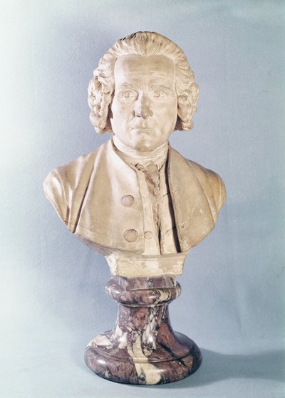 Byst av Jean-Jacques Rousseau (1712-78) (marmor) av Jean Antoine Houdon