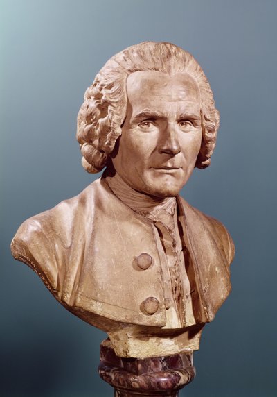 Byst av Jean-Jacques Rousseau (1712-78) (terrakotta) av Jean Antoine Houdon