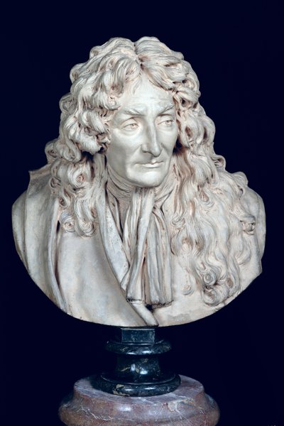 Byst av Jean de La Fontaine (1621-95) 1692 (lera) av Jean Antoine Houdon
