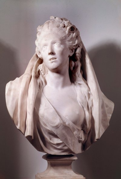Byst av Sophie Arnould (1740-1802) sångerska representerad i rollen som Iphigenie Sculpture av Jean Antoine Houdon (1741-1828) 1775 Paris, Musee du Louvre av Jean Antoine Houdon