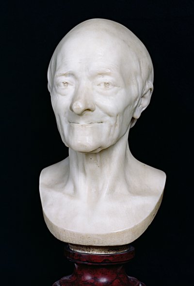 Byst av Voltaire (1694-1778) utan hans peruk, 1778 (marmor) av Jean Antoine Houdon