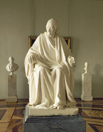 Francois Marie Arouet Voltaire (1694-1778) 1781 (marmor) av Jean Antoine Houdon