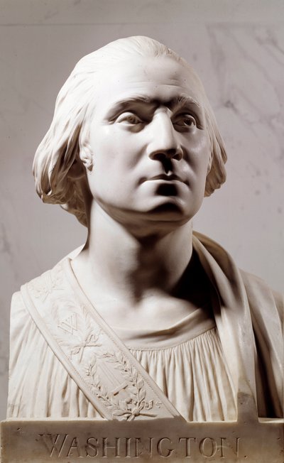 Marmorbyst av George Washington (1732-1789) Skulptur av Jean Antoine Houdon (1741-1828) 1786 Paris, Louvren av Jean Antoine Houdon