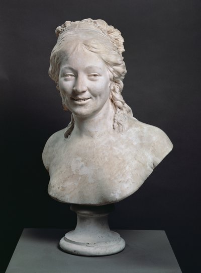 Porträttbyst av Madame Houdon, konstnärens hustru, 1786 (gips) av Jean Antoine Houdon