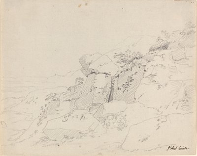 Glaciala stenblock vid kanten av ett berg av Jean Antoine Linck