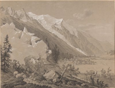 Utsikt över Mont Blanc av Jean Antoine Linck