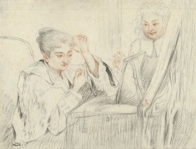 Rosalba Carriera (?) på sin toalett av Jean Antoine Watteau (possibly)