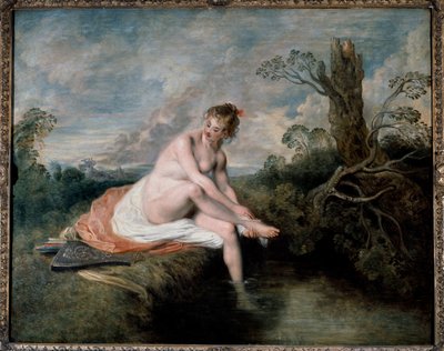 Diane i badet Målning av Jean Antoine Watteau (1694-1721) 1700-talets sön. 0,8x1,01 m av Jean Antoine Watteau