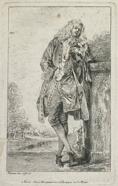 Modefiguren: Stehender Mann Acconde von Jean Antoine Watteau
