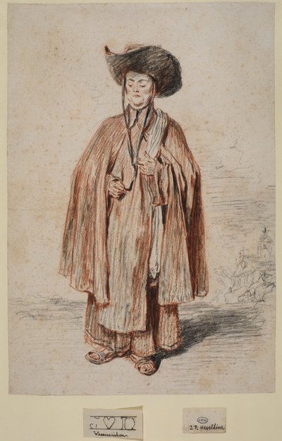 Mönch, stehend von Jean Antoine Watteau