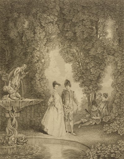 Vattenfallet av Jean Antoine Watteau