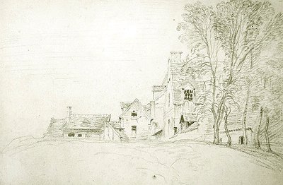 Landschaft entlang einer von Bäumen gesäumten Straße von Jean Antoine Watteau