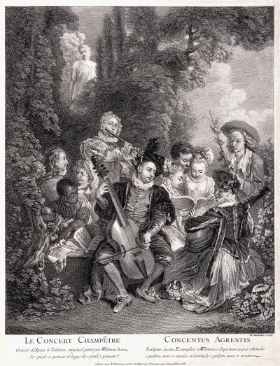 Countrykonserten, 1735 av Jean Antoine Watteau