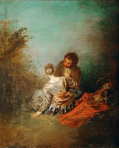 Le Faux Pas The Mistaken Advance av Jean Antoine Watteau