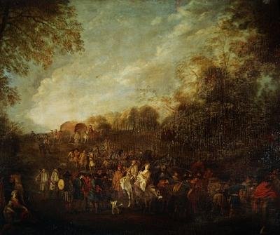 Marschierende Truppen von Jean Antoine Watteau