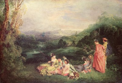 Fredlig kärlek, c.1718-19 av Jean Antoine Watteau