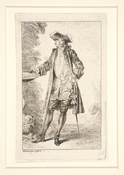 Tallrik från serien Figures de mode (Figures of Fashion) av Jean-Antoine Watteau