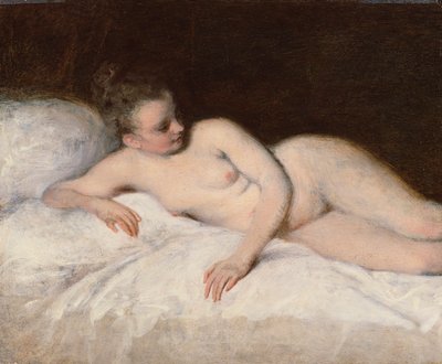 Liggande naken, ca 1713-17 (olja på pannå) av Jean Antoine Watteau