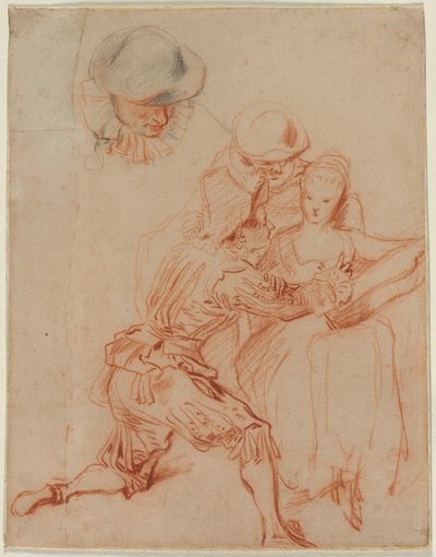 Studera för "The Romancer" av Jean-Antoine Watteau