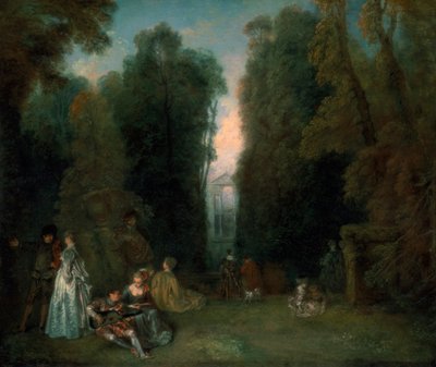 Utsikt genom träden i parken Pierre Crozat, 1715 av Jean Antoine Watteau
