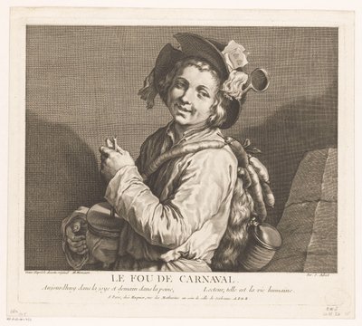 Pojke med en skräpkruka Le Fou de Carnival (titel på objekt) av Jean Aubert