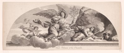 Allegorisk representation med svartsjuka och oenighet La Jalousie et la Discorde (titel på objekt) av Jean Audran