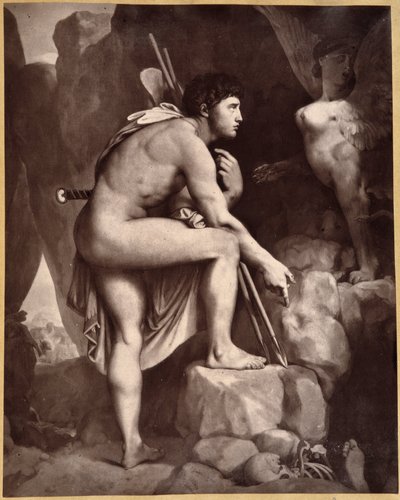 Oidipus med sfinx enligt Ingres. av Jean Auguste Dominique (after) Ingres