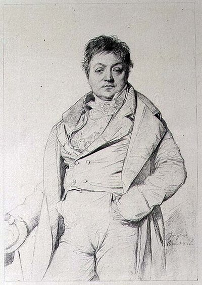 Porträtt av en man av Jean Auguste Dominique (after) Ingres
